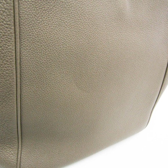 CELINE Small Fold Cabas 194073 Leather Handbag Shoulder Bag Gray Brown - Picture 8 of 16